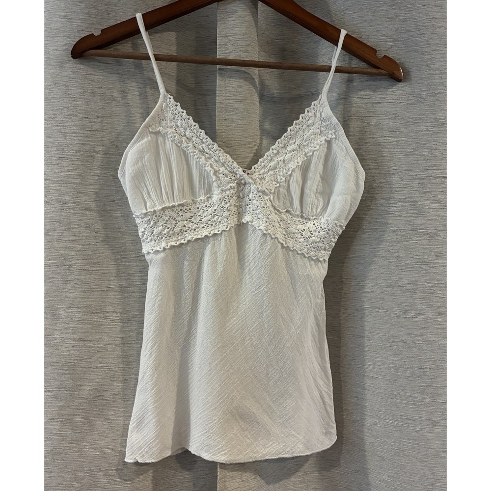 Vintage Y2K ENT Entrancy White Lace Cami Camisole Women's Tank Top Coquette M